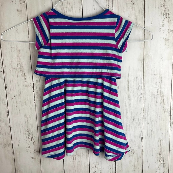 Disney Frozen 18m Olaf Striped Dress Overlay - Picture 4 of 7